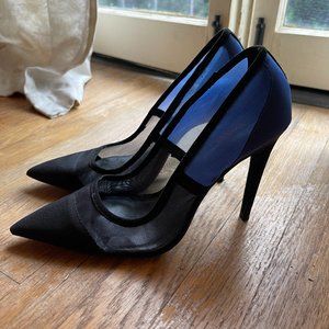 Zara Heels, mesh blue and black